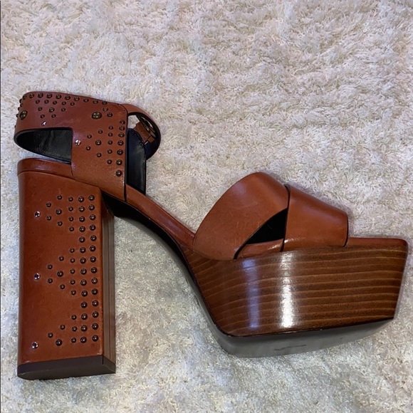 Saint Laurent Farrah Studded Platform Sandals - Picture 6 of 7